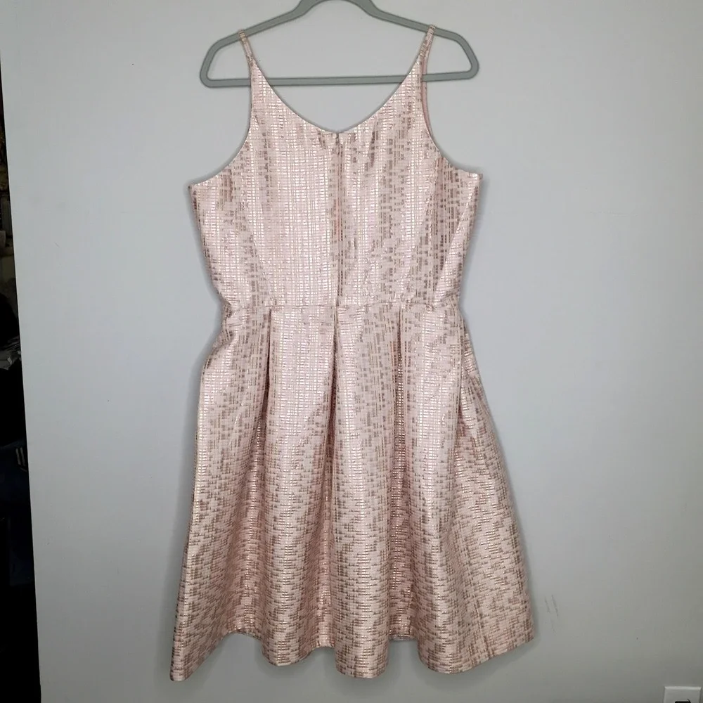 Dress the Population fit and flare cocktail party dress pink shiny XXL - Picture 5 of 11